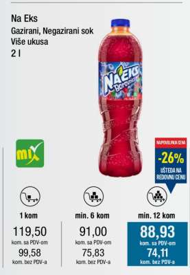 Na Eks Gazirani, Negazirani sok