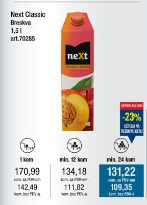 Next Classic Breskva 1,5 l