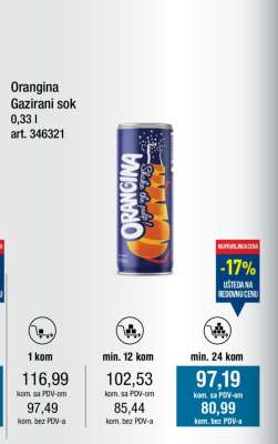 Orangina Gazirani sok 0,33 l