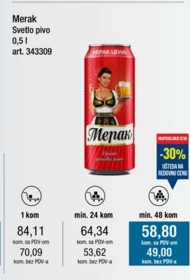 Merak Svetlo pivo 0,5 l