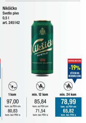Nikšićko Svetlo pivo 0,5 l