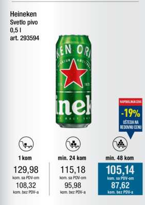 Heineken Svetlo pivo 0,5 l