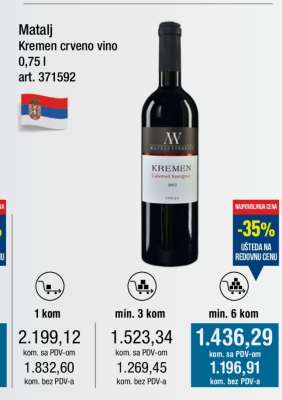 Matalj Kremen crveno vino