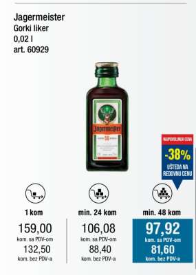 Jagermeister Gorki liker 0,02 l