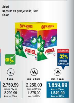 Ariel Kapsule za pranje veša, 88/1 Color