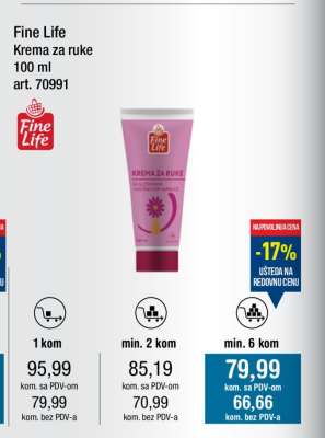 Fine Life Krema za ruke 100 ml