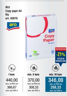 Aro Copy papir A4 Ris