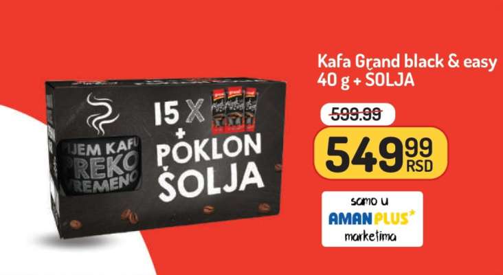 Kafa Grand black & easy 40 g + ŠOLJA