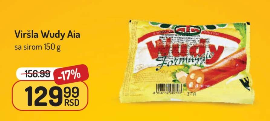 Viršla Wudy Aia sa sirom 150 g