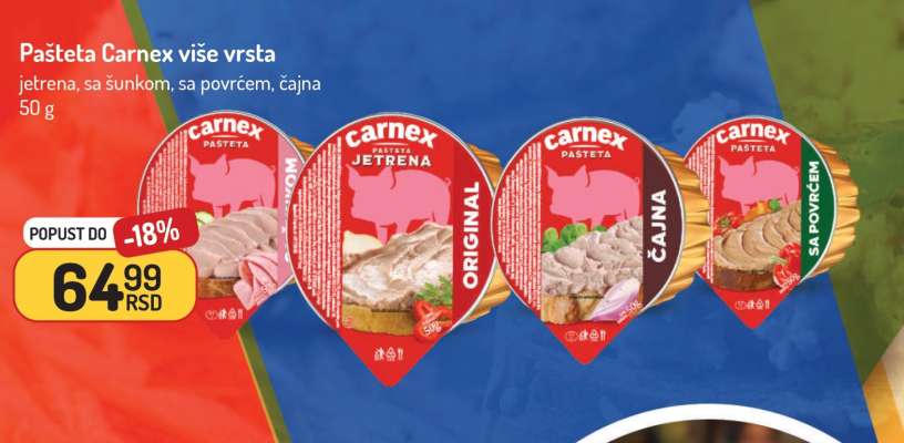 Pašteta Carnex više vrsta
