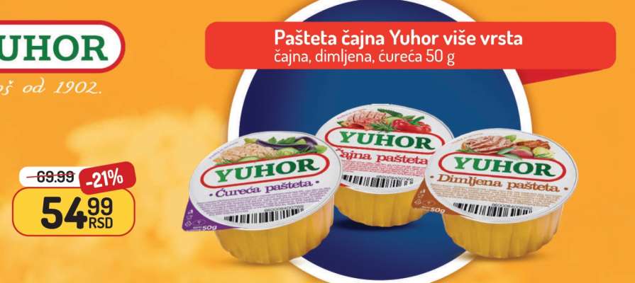 Pašteta čajna Yuhor više vrsta