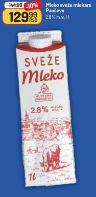 Mleko sveže mlekara Pančevo