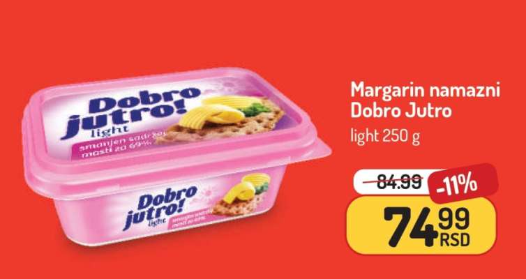 Margarín namazni Dobro Jutro light 250 g
