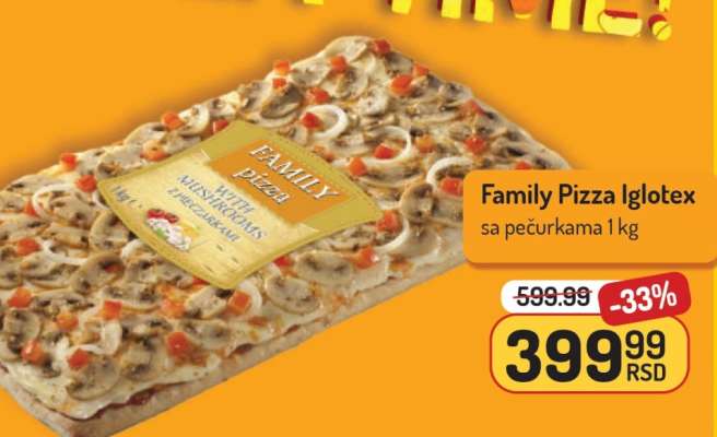 Family Pizza Iglotex sa pečurkama 1 kg