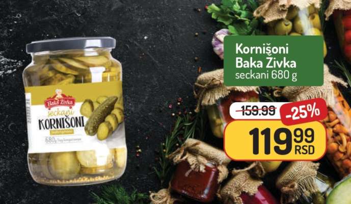 Kornišoni Baka Zivka seckani 680 g