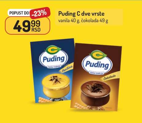 Puding C dve vrste