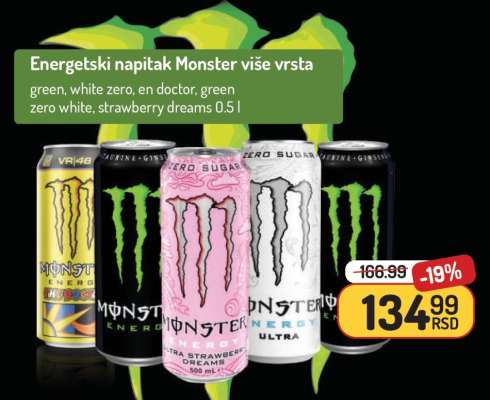 Energetski napitak Monster više vrsta