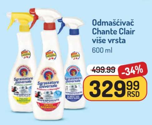 Odmašćivač Chante Clair više vrsta
