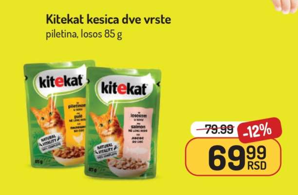 Kitekat kesica dve vrste