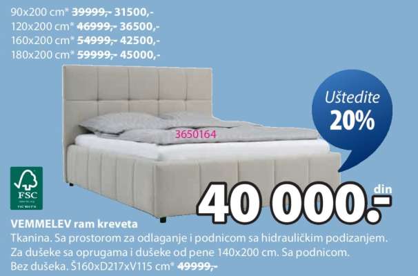 VEMMELEV ram kreveta