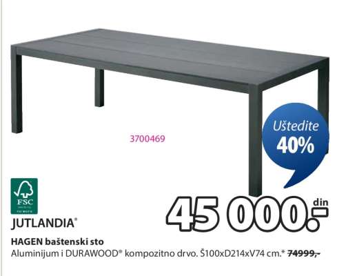 HAGEN BAŠTENSKI STO