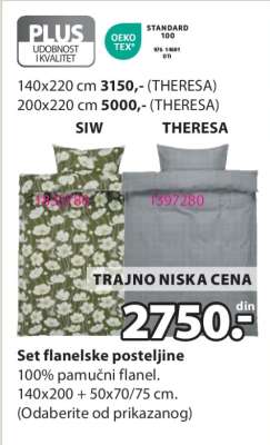 SET FLANELSKE POSTELJINE