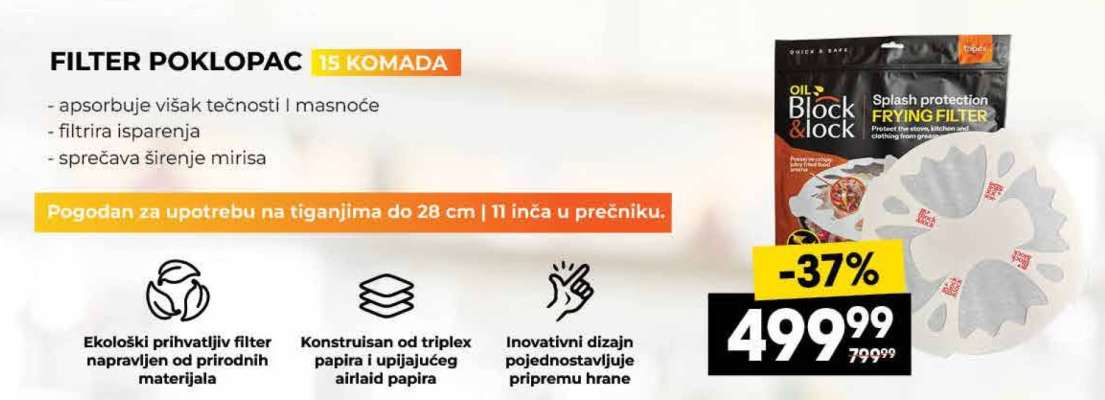 FILTER POKLOPAC 15 KOMADA