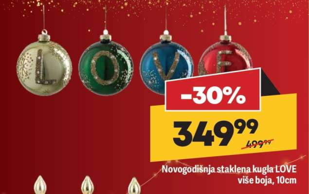 Novogodišnja staklena kugla LOVE