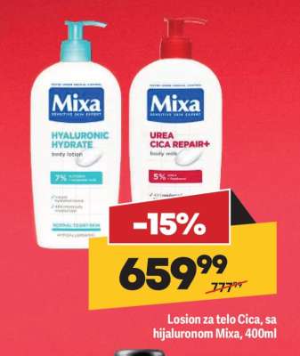 Losion za telo Cica, sa hijaluronom Mixa, 400ml