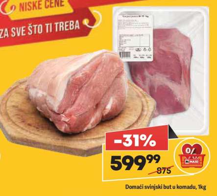 Domaći svinjski but u komadu, 1kg