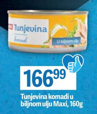 Tunjevina komadi u biljnom ulju Maxi 160g