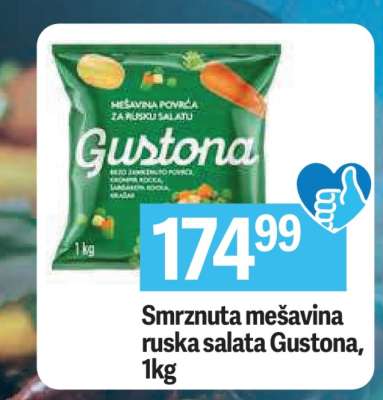 Smrznuta mešavina ruska salata Gustona, 1kg
