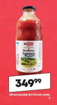 Mleveni paradajz ljuti Od naše zemlje, 1l