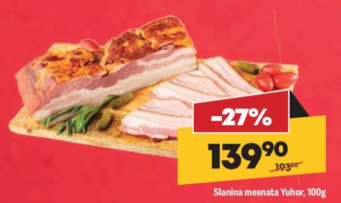Slanina mesnata Yuhor, 100g