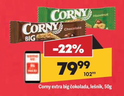 Corny extra big čokolada lešnik 50g