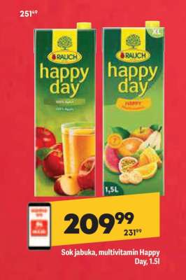 Sok jabuka, multivitamin Happy Day, 1,5l