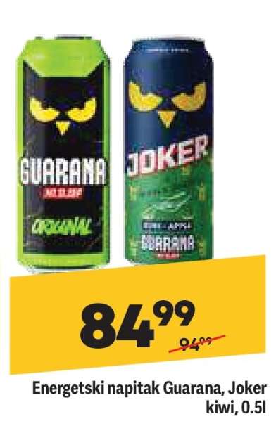 Energetski napitak Guarana, Joker kiwi, 0,5l