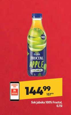 Sok jabuka 100% Fructal 0,75l