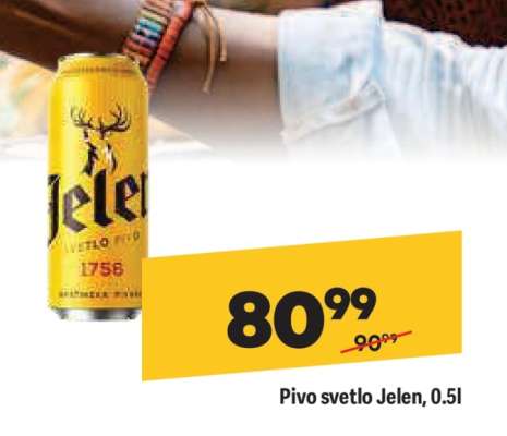 Pivo svetlo Jelen 0.5l