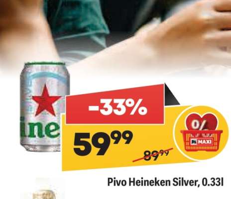 Pivo Heineken Silver, 0.33l