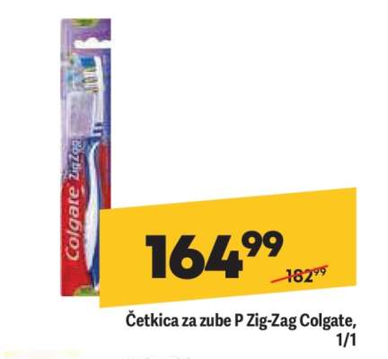 Četkica za zube P Zig-Zag Colgate, 1/1