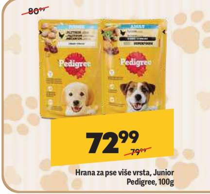 Hrana za pse više vrsta, Junior Pedigree, 100g
