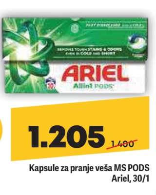 Kapsule za pranje veša MS PODS Ariel, 30/1