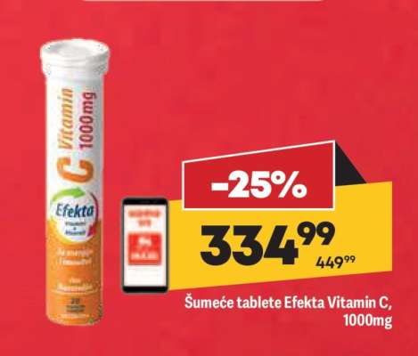 Šumeće tablete Efekta Vitamin C 1000mg