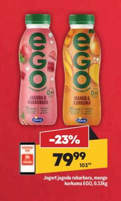 Jogurt jagoda rabarbara, mango kurkuma EGO, 0.33kg