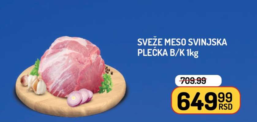 SVEŽE MESO SVINJSKA PLEĆKA B/K 1kg