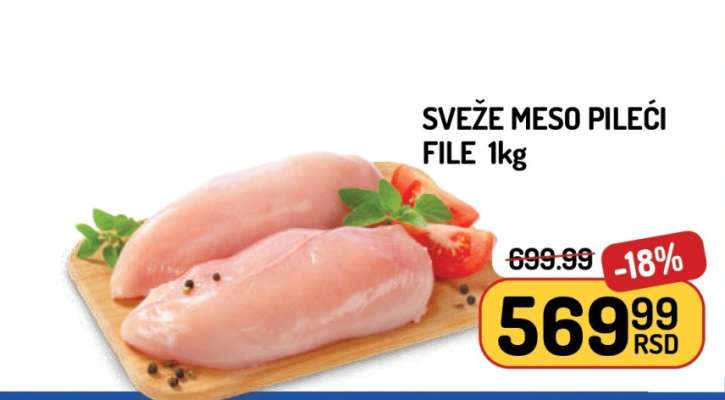 Svěže Meso Pilecí File 1kg
