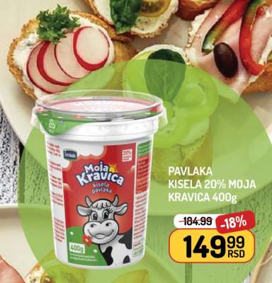 Pavlaka Kisela 20% Moja Kravica 400g