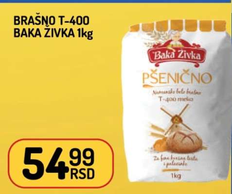 BRAŠNO T-400 BAKA ŽIVKA 1kg