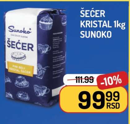 ŠEĆER KRISTAL 1KG SUNOKO